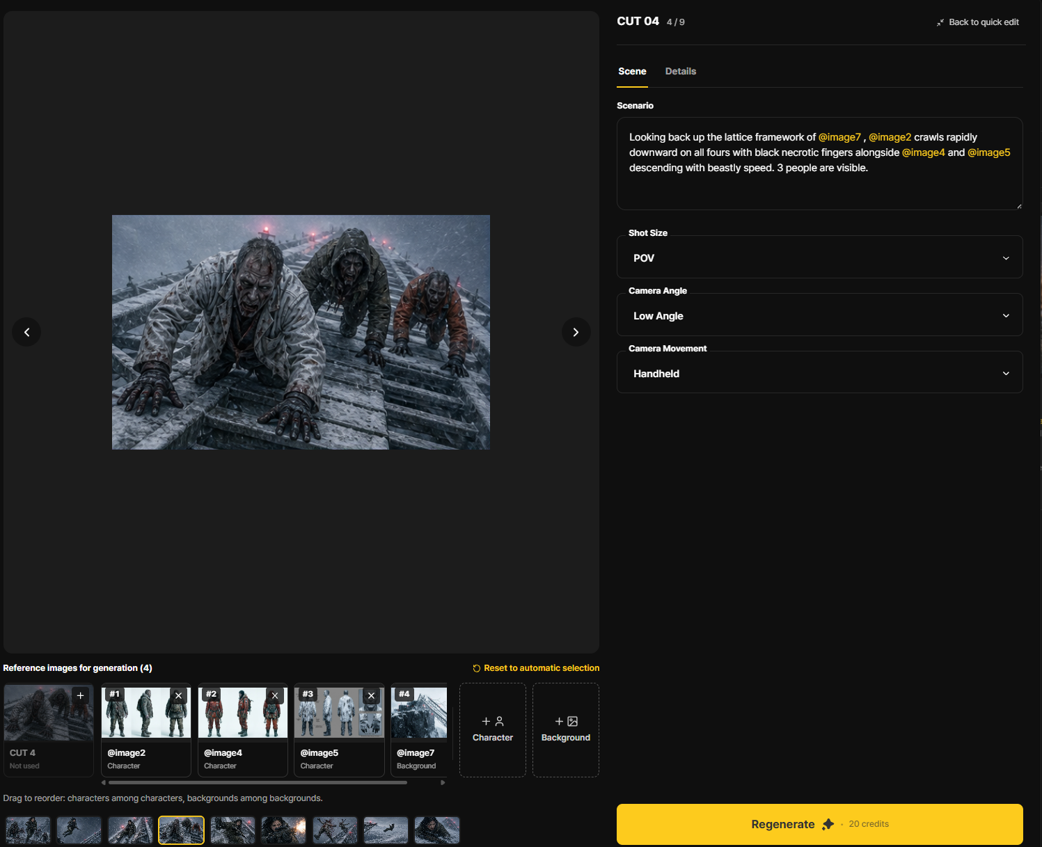 AFTER / Reference Image Order · Reference image token order after the change · Actual app screen